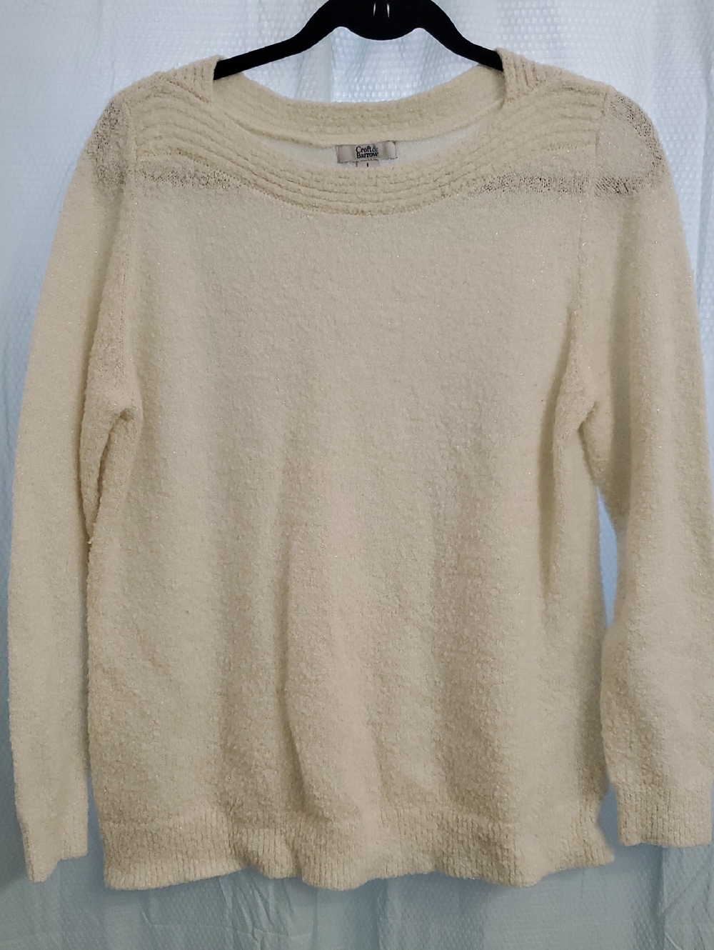 Croft & Barrow Women's Large Shimmery White Sweater. LN
